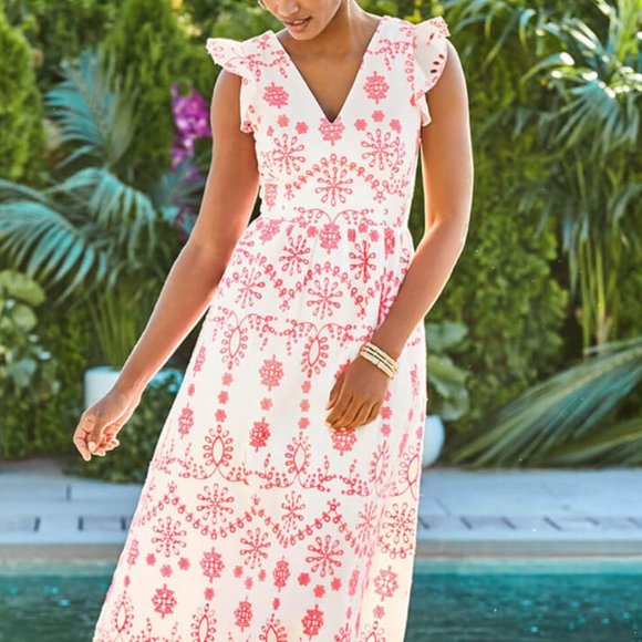 Lilly Pulitzer Lillyanne Eyelet Midi Dress - Picture 9 of 9